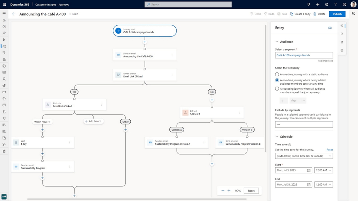 Customer Insights real-time journey orchestration view