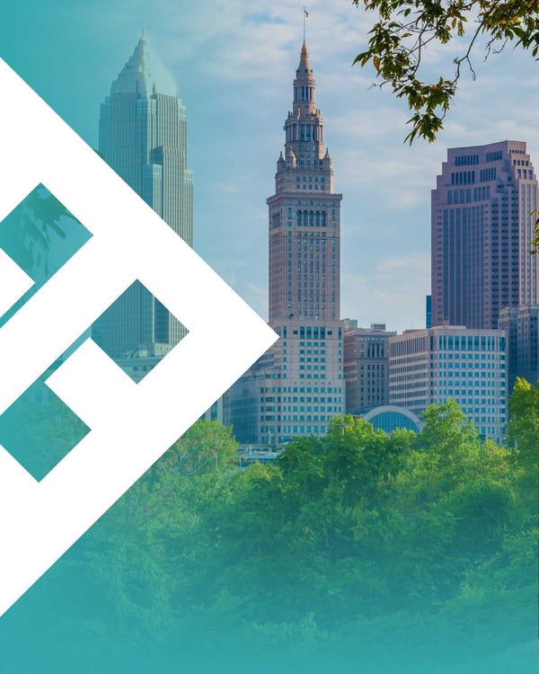 Cleveland skyline, home of TrellisPoint's headquarters