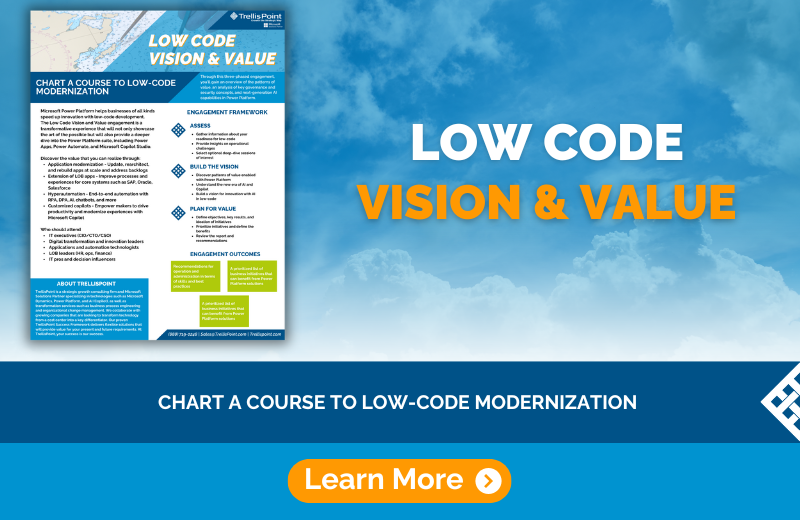 Low Code Vision & Value homepage box