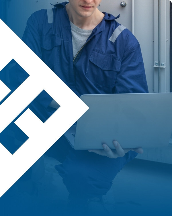 Field service technician on-site representing mobile workforce and connected field operations for construction teams